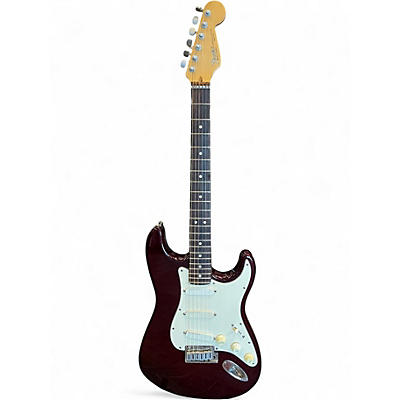 Used 1993 Fender Standard Stratocaster Plus Wine Red Solid Body Electric Guitar