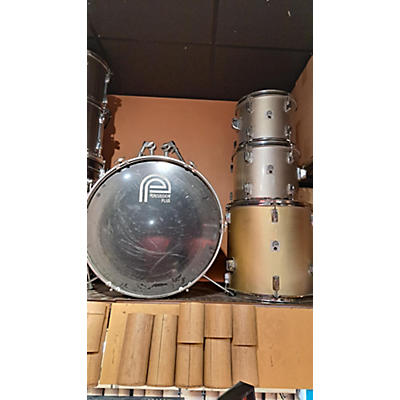 Used 1995 Percussion Plus 4 piece Drum Kit Aged Silver Drum Kit