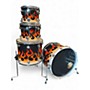 Used 1996 DW 4 Piece Pre-Collectors Tribal Flame Custom Graphic Drum Kit Custom Graphic