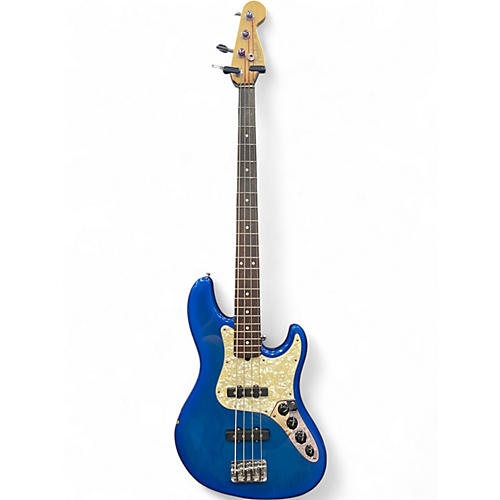 Used 1996 Fender Active Jazz Bass Blue Electric Bass Guitar Blue