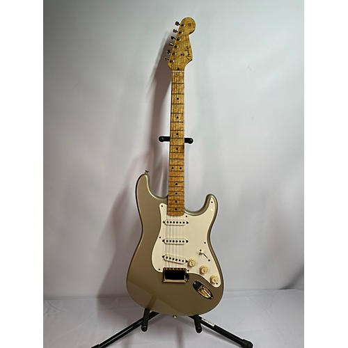 Fender Used 1997 Fender Custom Shop 1958 Reissue Stratocaster Birdseye Maple Shoreline Gold Solid Body Electric Guitar Shoreline Gold