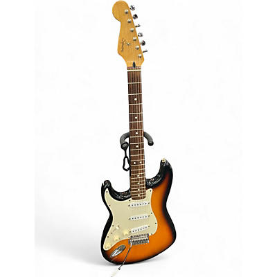 Used 1997 Squier Stratocaster Mexico Left Handed sunburst Solid Body Electric Guitar