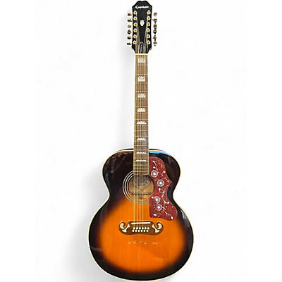 Used 1998 Epiphone EJ 212 ES 2 Tone Sunburst 12 String Acoustic Guitar