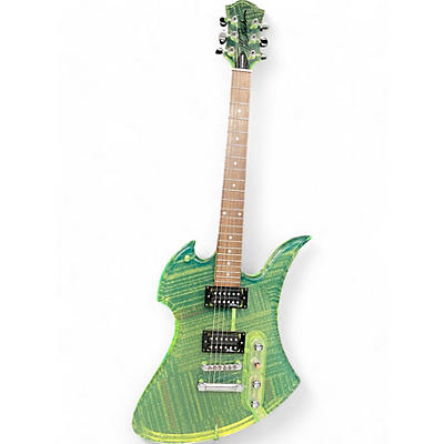 Used 1999 B.C. Rich Mockingbird Acrylic Neon Green Solid Body Electric Guitar