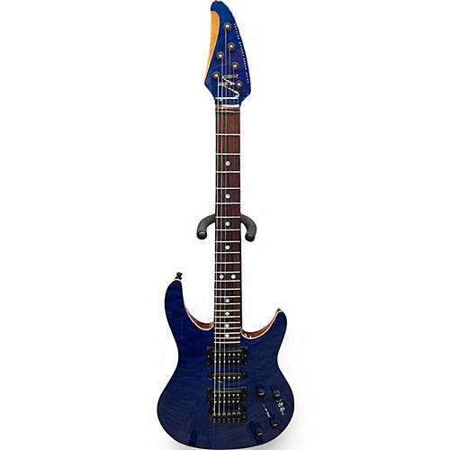 Used 1999 Brian Moore Guitars MC1 Trans Blue Solid Body Electric Guitar Trans Blue