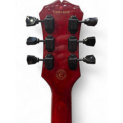 Used 1999 Epiphone Les Paul Classic  Trans Red Solid Body Electric Guitar