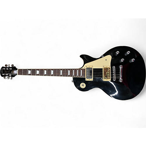 Used 1999 Epiphone Les Paul Standard Ebony Solid Body Electric Guitar Ebony