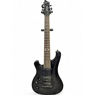 Used 1999 Schecter Guitar Research 007 Elite Left Handed Translucent Black Solid Body Electric Guitar