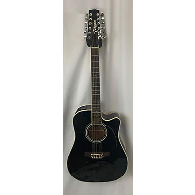 Takamine Used 1999 Takamine Ef381c Black 12 String Acoustic Electric Guitar