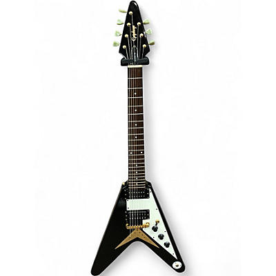 Used 2000 Epiphone 58 Korina Flying V 7 string Black Solid Body Electric Guitar
