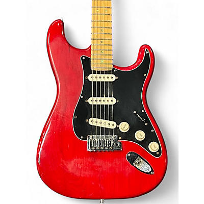 Used 2000 Fender American Deluxe Ash Stratocaster Trans Red Solid Body Electric Guitar