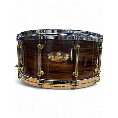 Used 2000 Pearl 14X6.5 Masterworks Limited Edition Santos Rosewood Snare Gold Tube Lugs Die Cast Hoops Drum