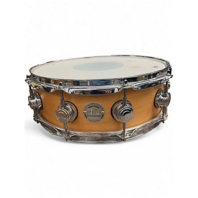 Used 2000s DW 14X4 Collectors Series Piccolo Satin Natural Maple Snare Drum