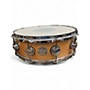 Used 2000s DW 14X4 Collectors Series Piccolo Satin Natural Maple Snare Drum Satin Natural Maple Snare 208