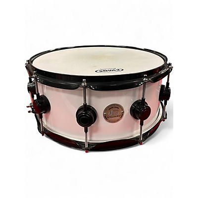Used 2000s DW 14X6 Ten and Six Collectors Series Maple White w/Black Chrome hardware Drum