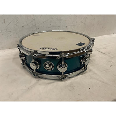 DW Used 2000s DW Black Badge All-Maple Snare Drum Turquoise