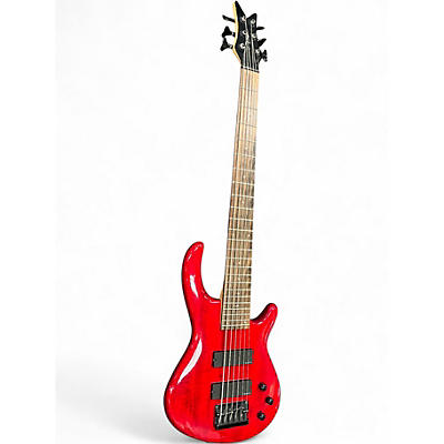 Used 2000s Dean Edge Q6 Crimson Red Trans Electric Bass Guitar