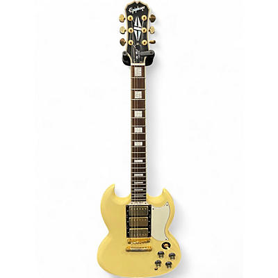 Used 2000s Epiphone G400 Les Paul (SG) Antique Ivory Solid Body Electric Guitar