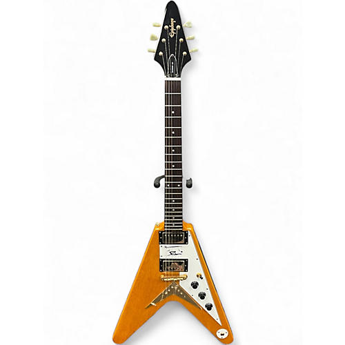 Used 2000s Epiphone Korina Flying V REISSUE Natural Solid Body Electric Guitar Natural