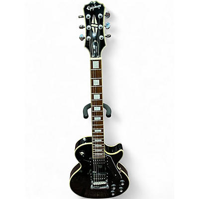 Used 2000s Epiphone LES PAUL CUSTOM BLACK Solid Body Electric Guitar
