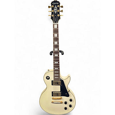 Used 2000s Epiphone Les Paul Custom Alpine White Solid Body Electric Guitar