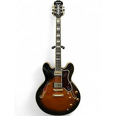Used 2000s Epiphone Sheraton Vintage Sunburst Hollow Body Electric Guitar