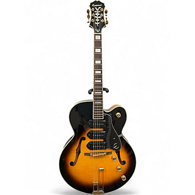 Used 2000s Epiphone ZYPHYR BLUES DELUXE Vintage Sunburst Hollow Body Electric Guitar