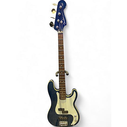 Fender Used 2000s Fender Aerodyne Classic Precision Trans Blue Electric Bass Guitar Trans Blue