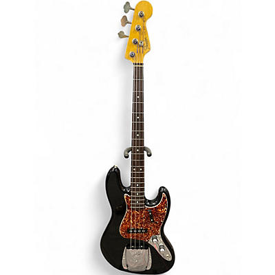 Used 2000s Fender American Vintage 1962 Jazz Bass Black Electric Bass Guitar