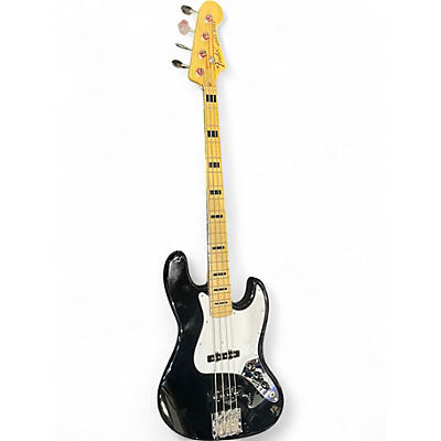 Used 2000s Fender Geddy Lee Signature Jazz Bass Black and White Electric Bass Guitar
