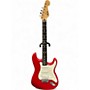 Used 2000s Fender Squier Series Standard Strat Candy Apple Red Solid Body Electric Guitar Candy Apple Red