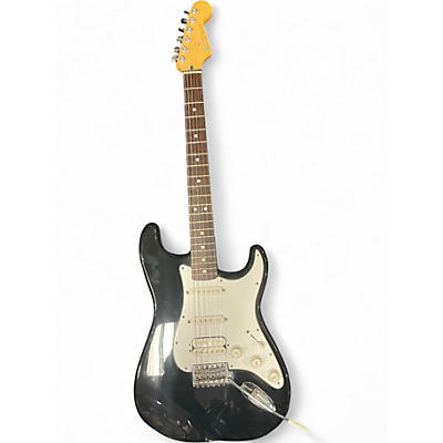 Used 2000s Fender Standard Stratocaster HSS Black Solid Body Electric Guitar