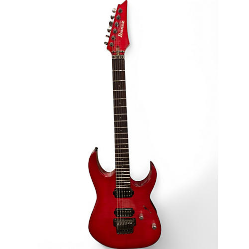 Used 2000s Ibanez RG1420F 10th Anniversary Trans Red Solid Body Electric Guitar Trans Red