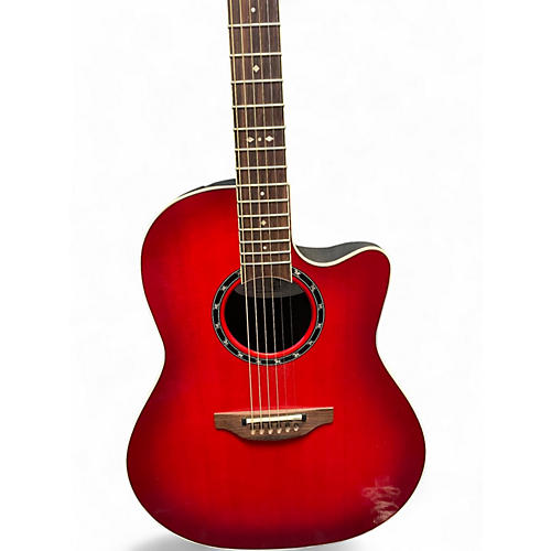 Used 2000s Ovation 1771LX Candy Apple Red Acoustic Guitar Candy Apple Red