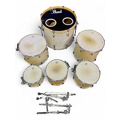 Used 2000s Pearl 6 Piece EXPORT SERIES DRUMS Pearl White Drum Kit