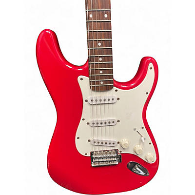 Used 2000s Squier Affinity Stratocaster red Solid Body Electric Guitar