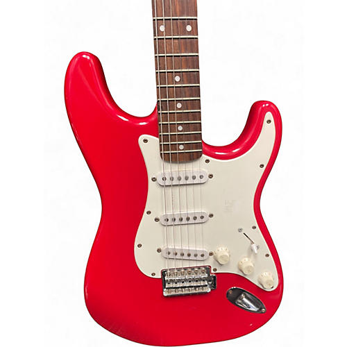 Used 2000s Squier Affinity Stratocaster red Solid Body Electric Guitar red