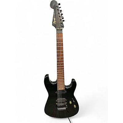 Used 2000s Squier Stagemaster 7 FR Black Solid Body Electric Guitar