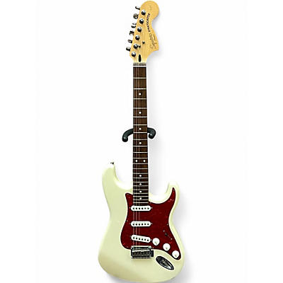 Used 2000s Squier Standard Stratocaster Olympic White Solid Body Electric Guitar