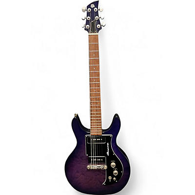 Used 2001 Ampeg Dan Armstrong Doublecut P-90s Trans Purple Solid Body Electric Guitar