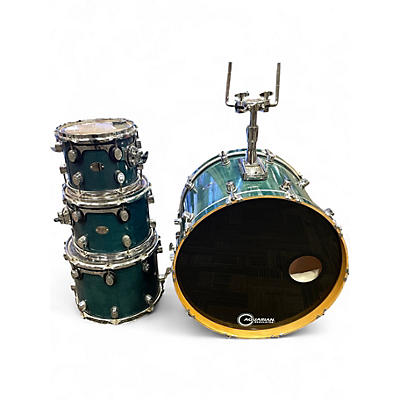 Used 2001 DW 4 Piece Workshop Series aqua blue stain Drum Kit