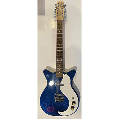 Danelectro Used 2001 Danelectro 59 12 String Blue Sparkle Solid Body Electric Guitar