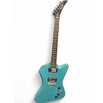 Used 2001 Epiphone Slasher FX Metallic Light Blue Solid Body Electric Guitar