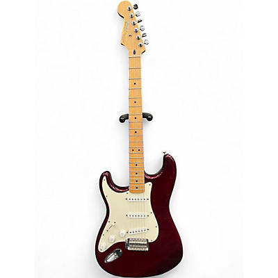 Used 2001 Fender Standard Stratocaster Left Handed Wine Red Electric Guitar