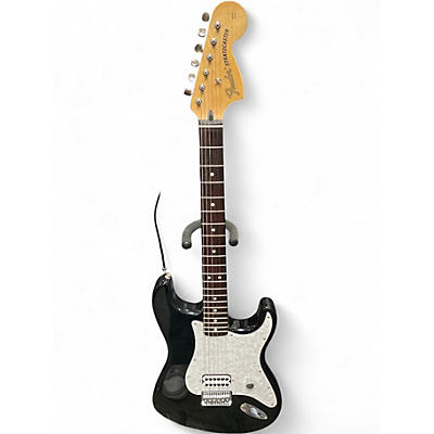 Used 2001 Fender Tom Delonge Signature Stratocaster Black and White Solid Body Electric Guitar