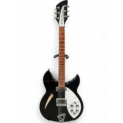 Used 2001 Rickenbacker 330 Black and White Hollow Body Electric Guitar