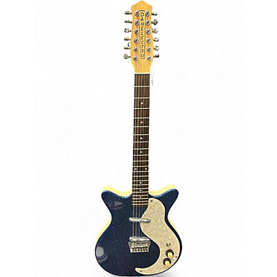 Used 2002 Danelectro DC12 Blue Sparkle Solid Body Electric Guitar
