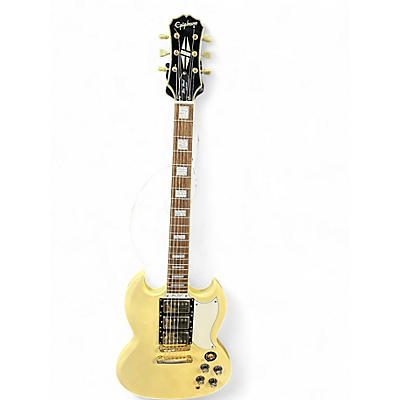 Used 2002 Epiphone G400 Custom Antique Ivory Solid Body Electric Guitar
