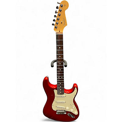 Used 2002 Fender American Stratocaster Chrome Red Solid Body Electric Guitar