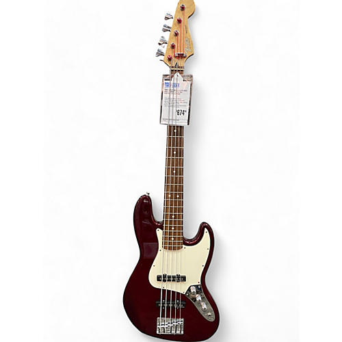 Fender Used 2002 Fender Player Jazz Bass V Candy Apple Red Electric Bass Guitar Candy Apple Red